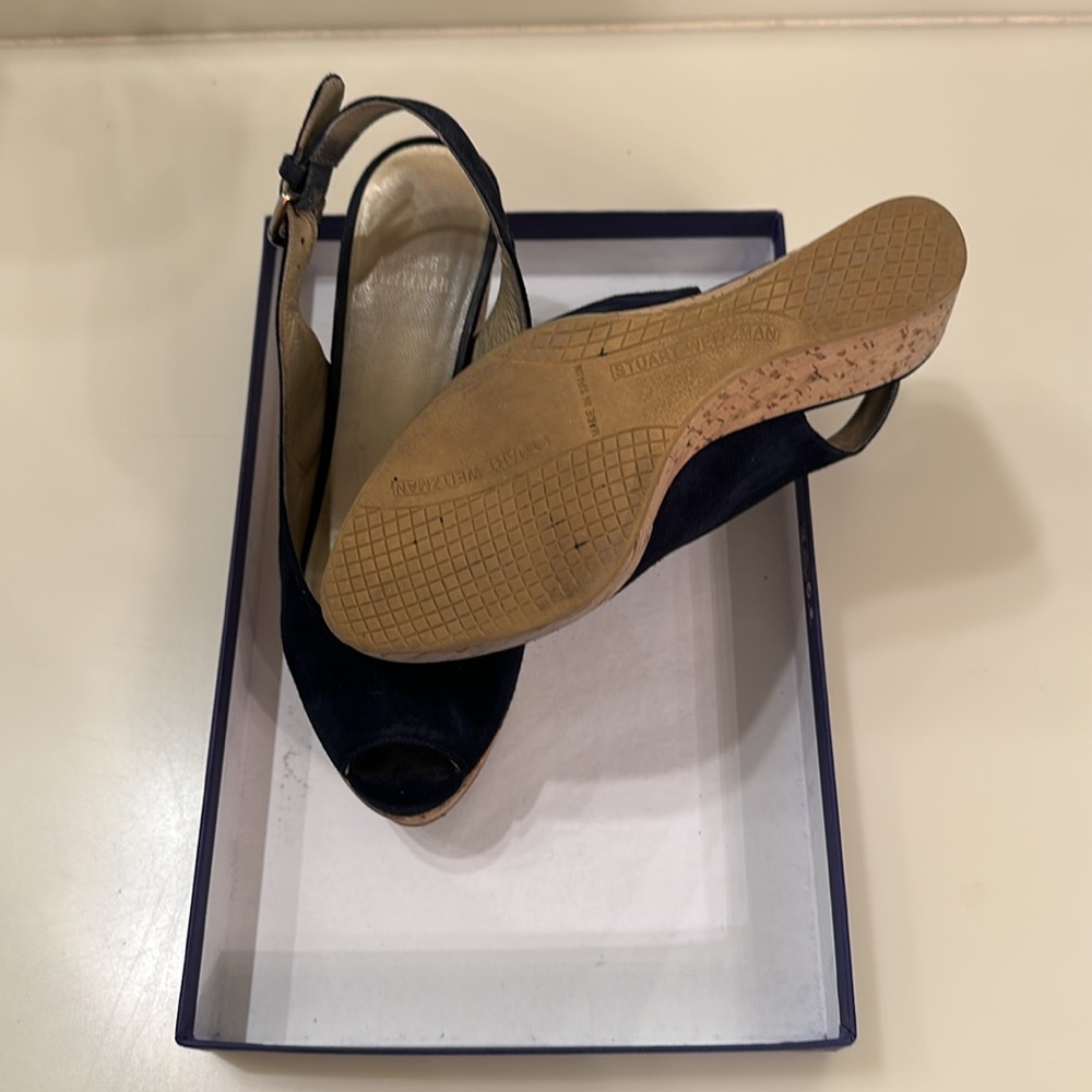 Stuart Weitzman Platform, Navy, Suede - image 4